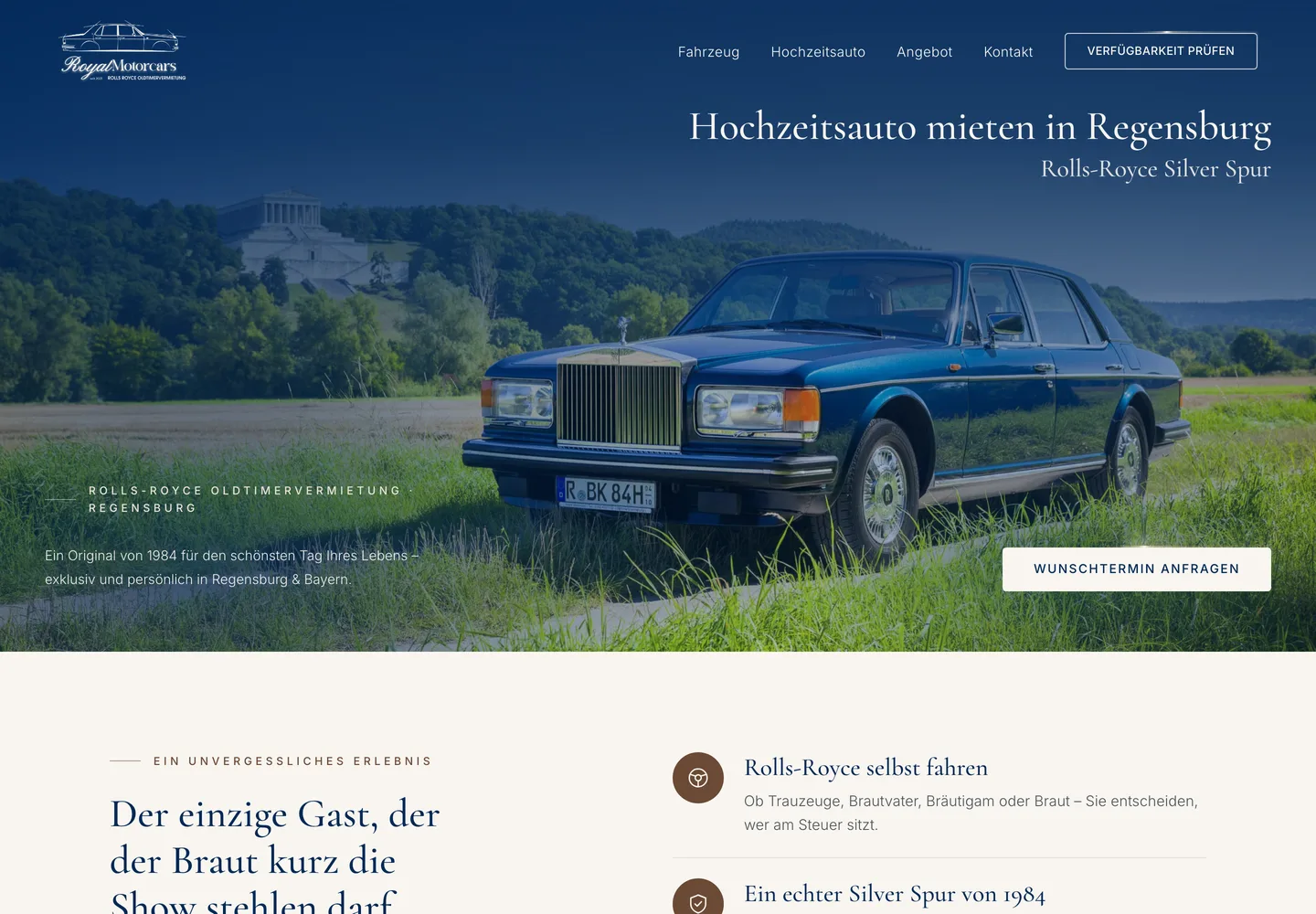 Royal Motorcars – Desktop-Ansicht